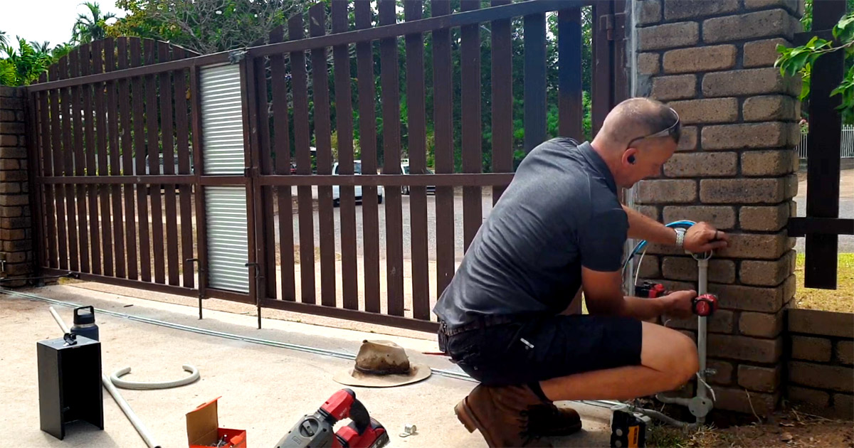 swing gate motor installation in Darwin by Dunwrights Air & Electrical